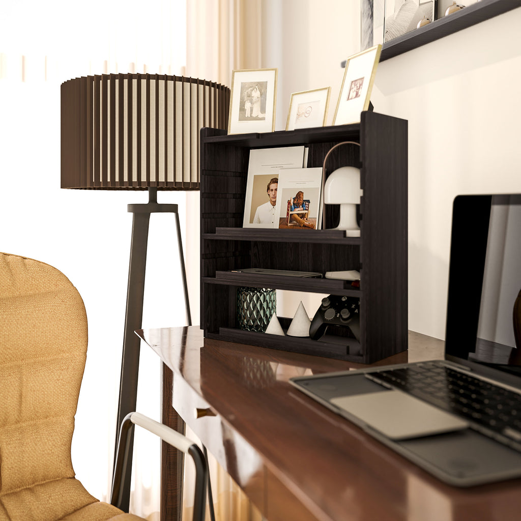 Four-Tier PC Desk Organiser - Dark Brown by HOMCOM-6