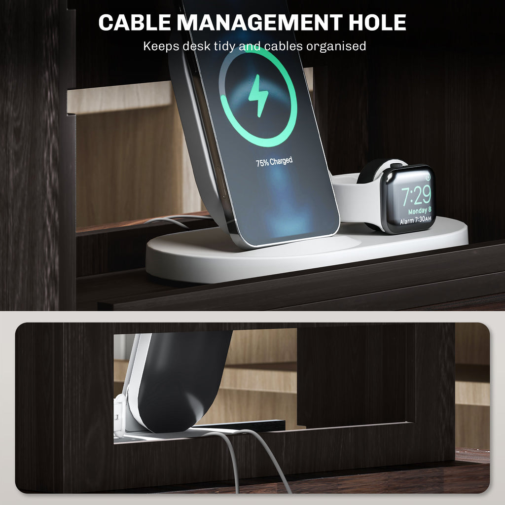 Four-Tier PC Desk Organiser - Dark Brown by HOMCOM-4