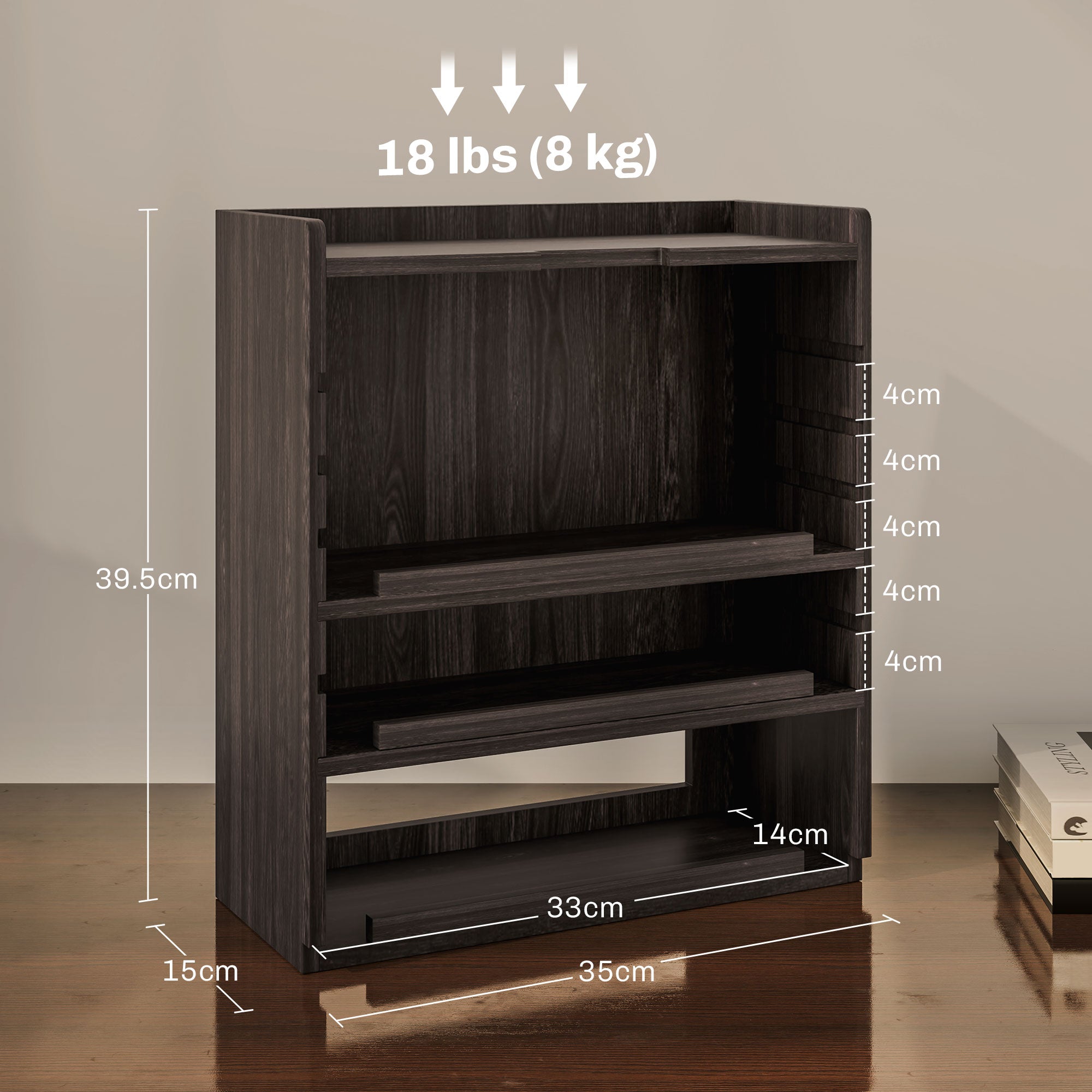 Four-Tier PC Desk Organiser - Dark Brown by HOMCOM-1