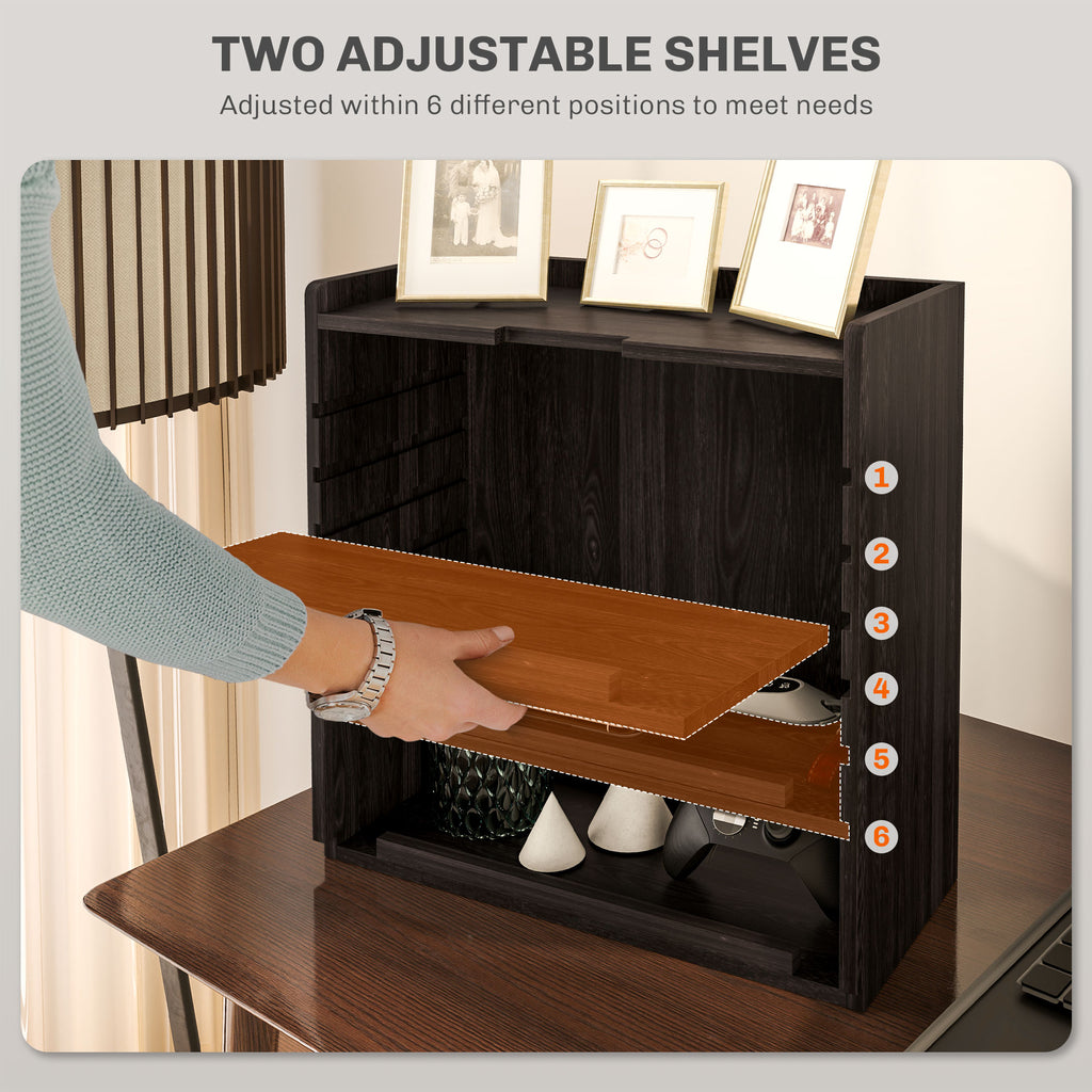 Four-Tier PC Desk Organiser - Dark Brown by HOMCOM-3